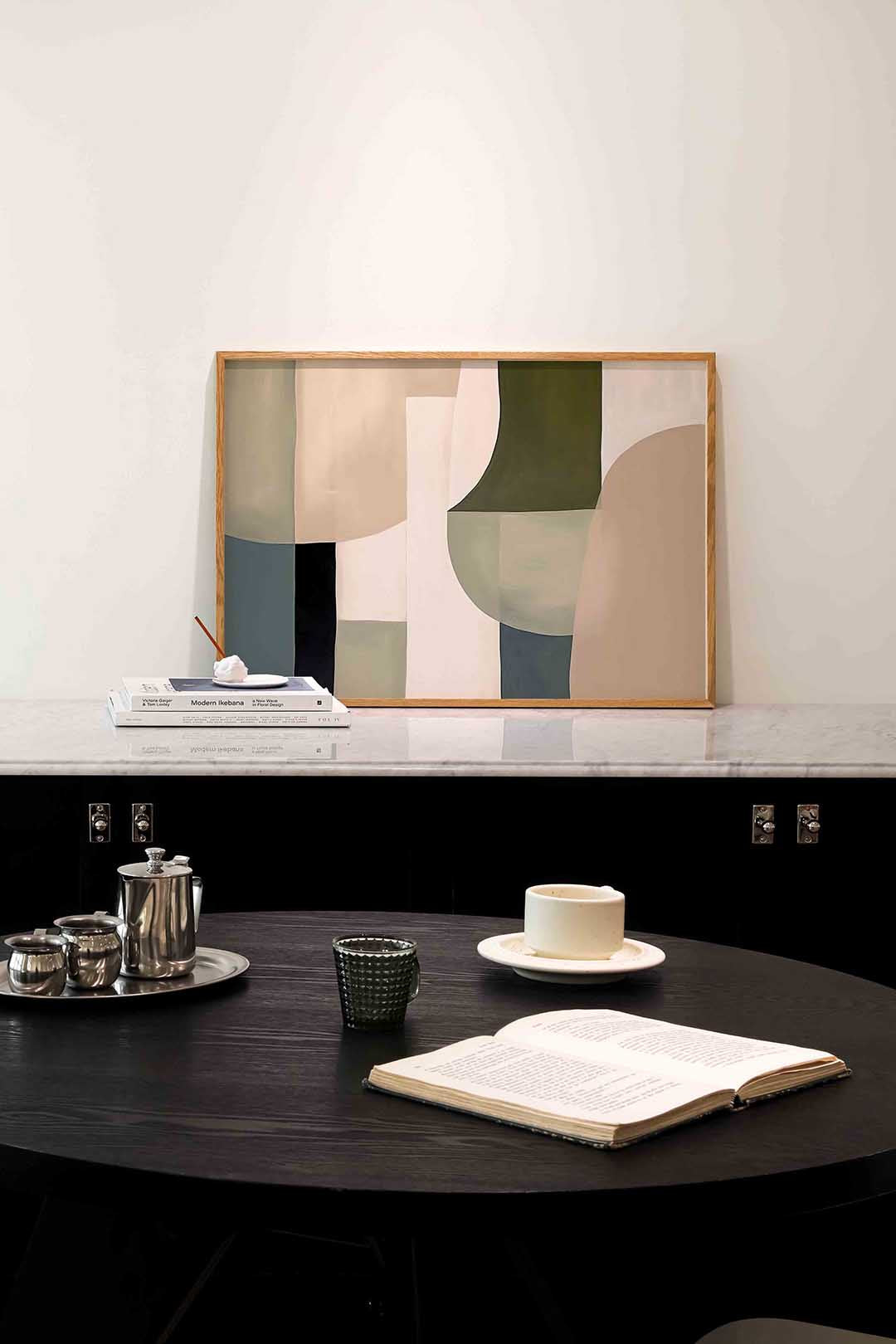 Abstracte vormen – abstracte poster in liggend formaat