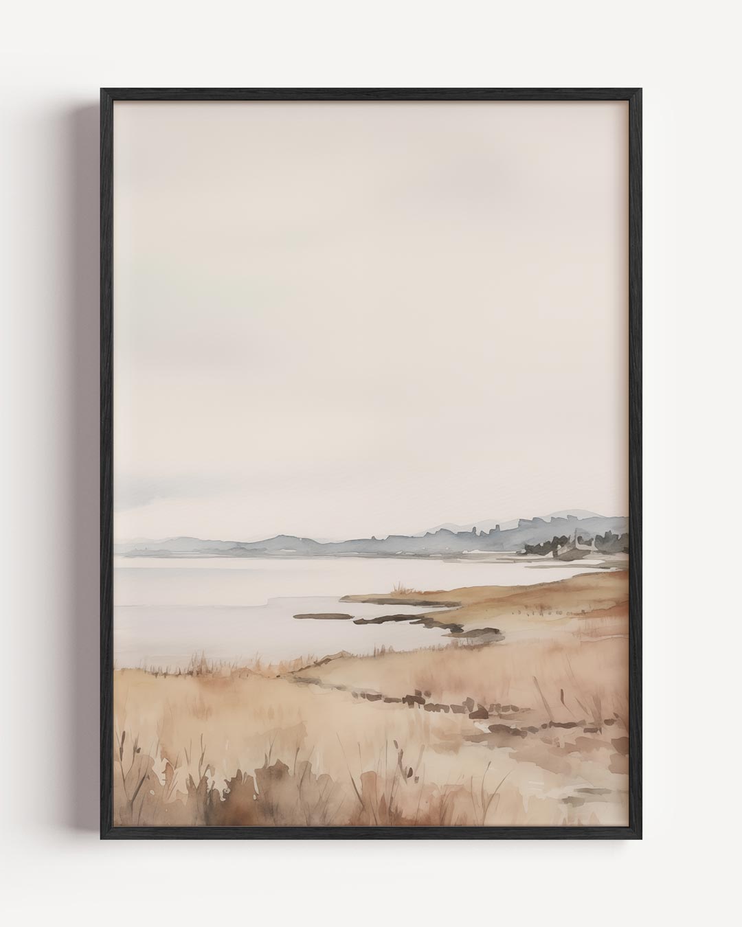 Sereen Landschap Aquarel – natuur en stad portret poster als wanddecoratie