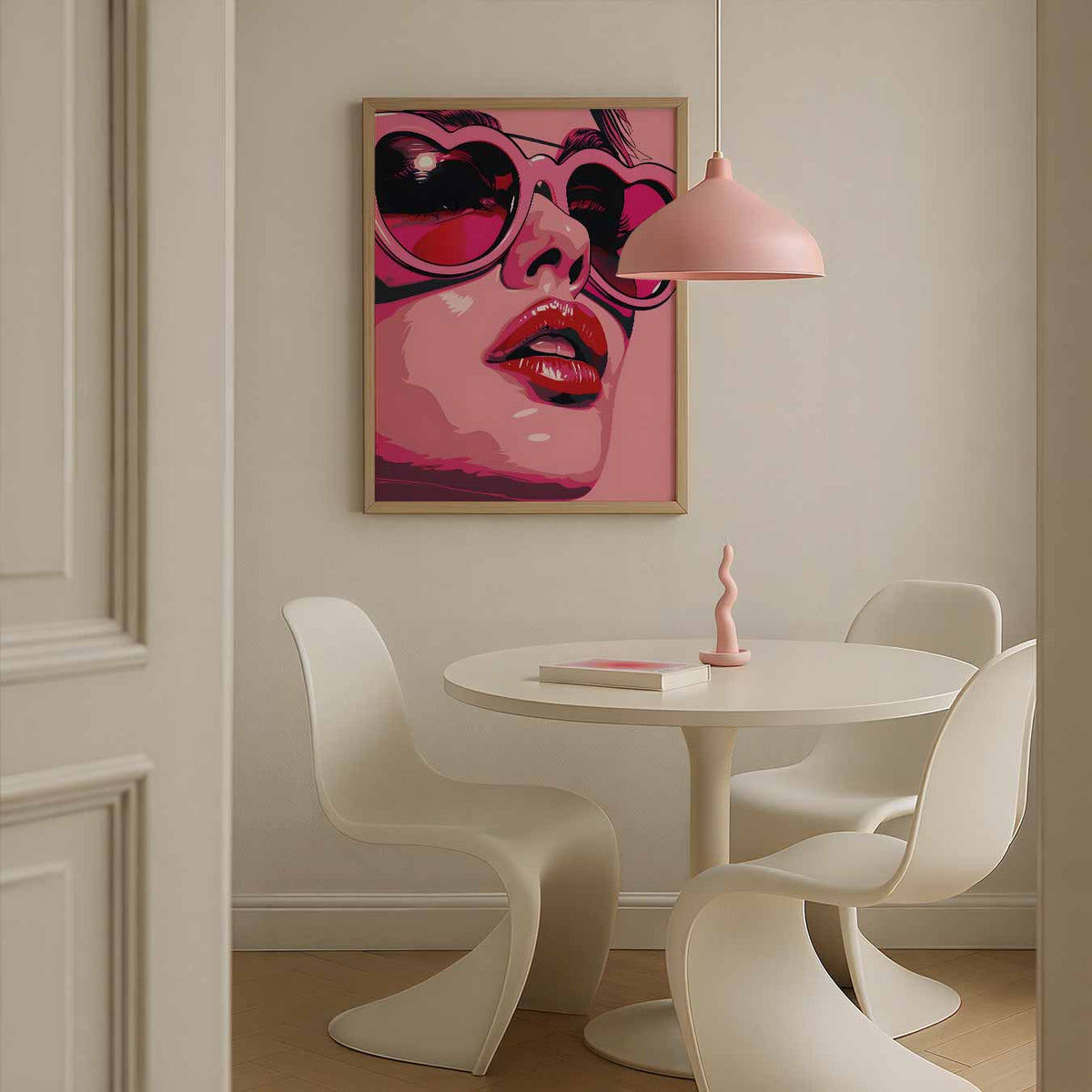 Stijlvolle Hartvormige Zonnebril – Streetart wandkunst als portret poster