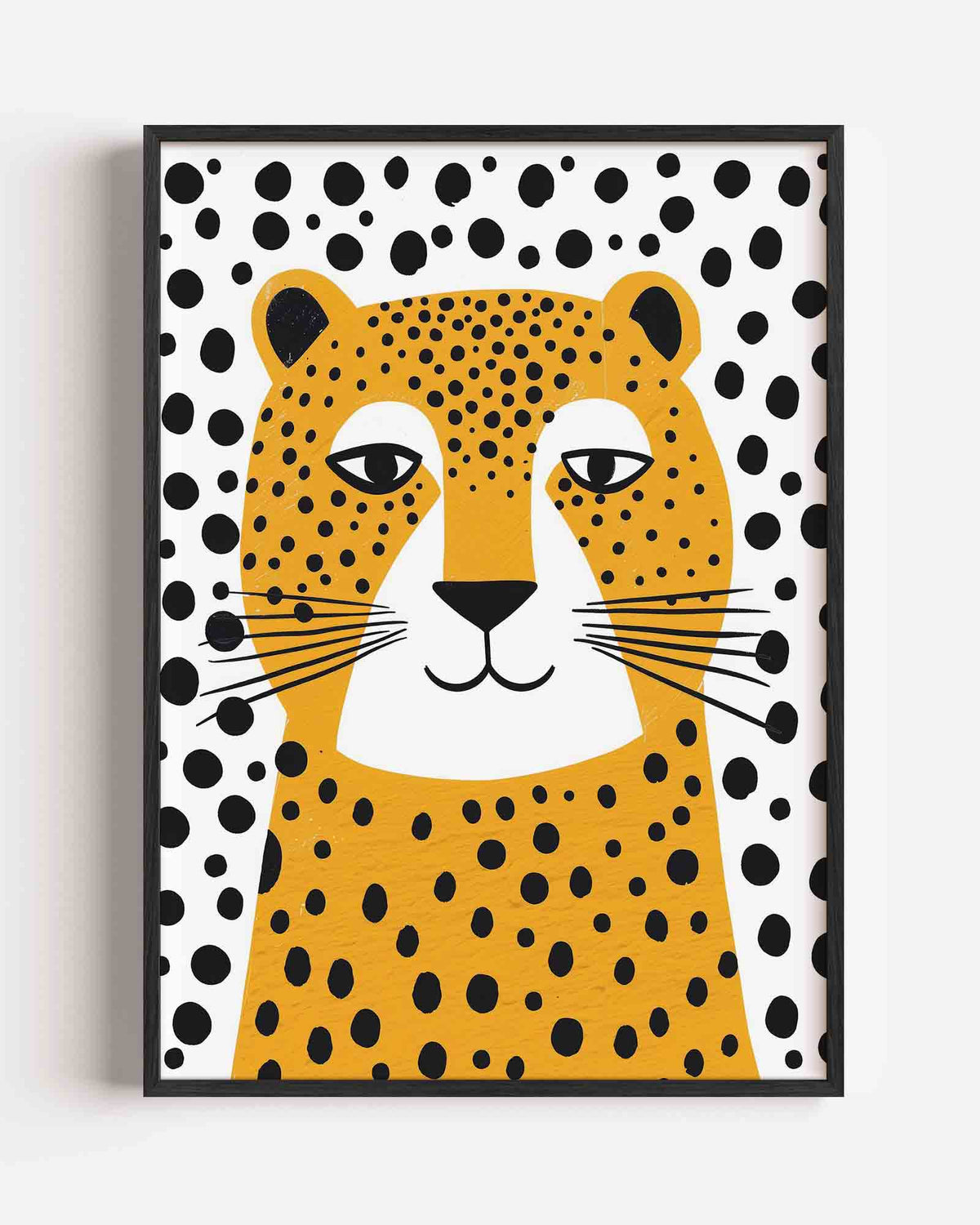 Luipaard met stippen – kids portret poster als wanddecoratie