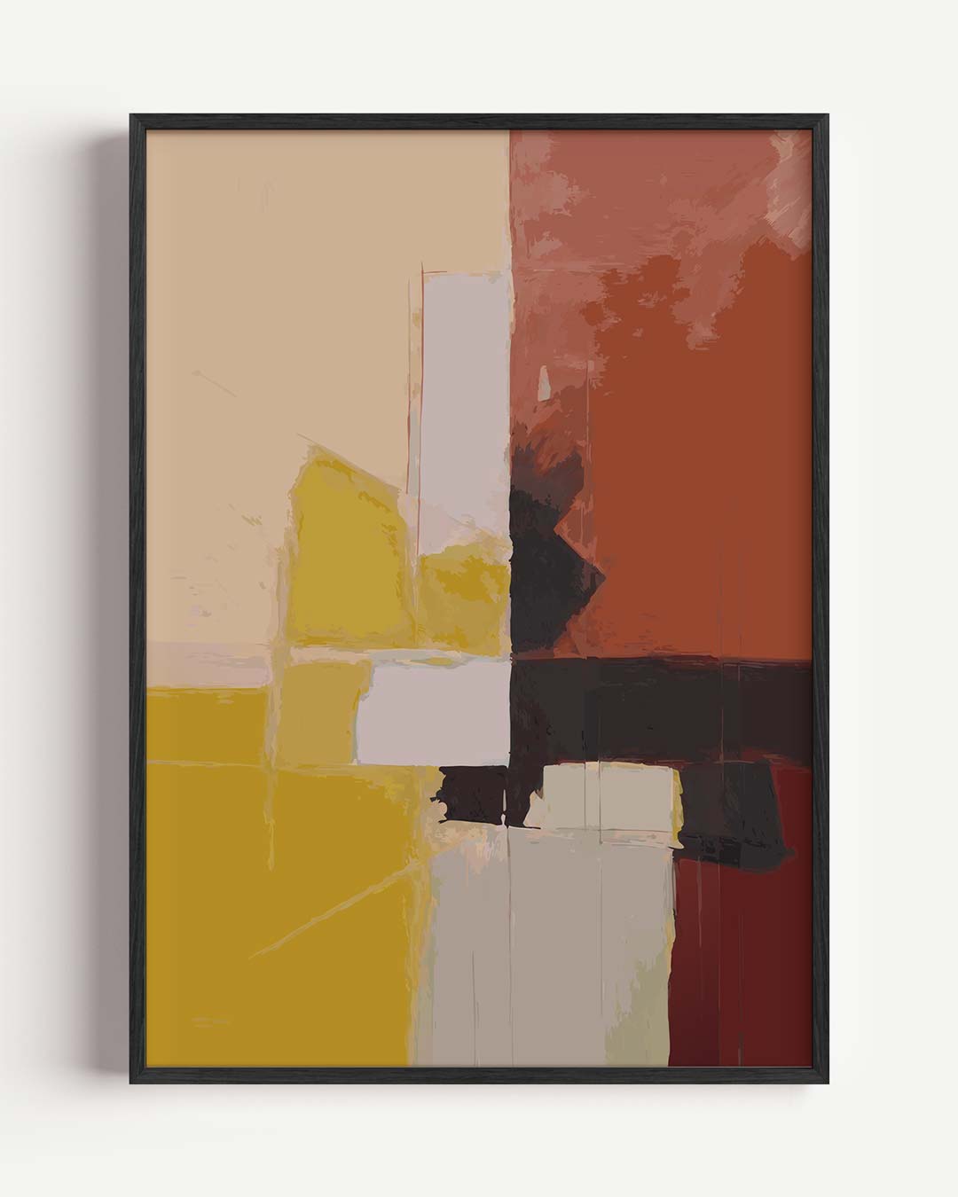 Abstracte Rode Beleving – kleurrijke abstracte portret poster als wanddecoratie