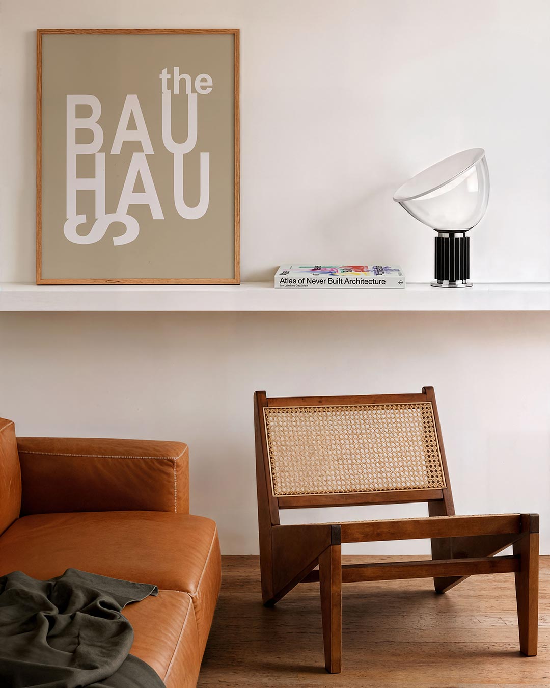 Typografisch spel – staande Bauhaus poster voor aan de muur