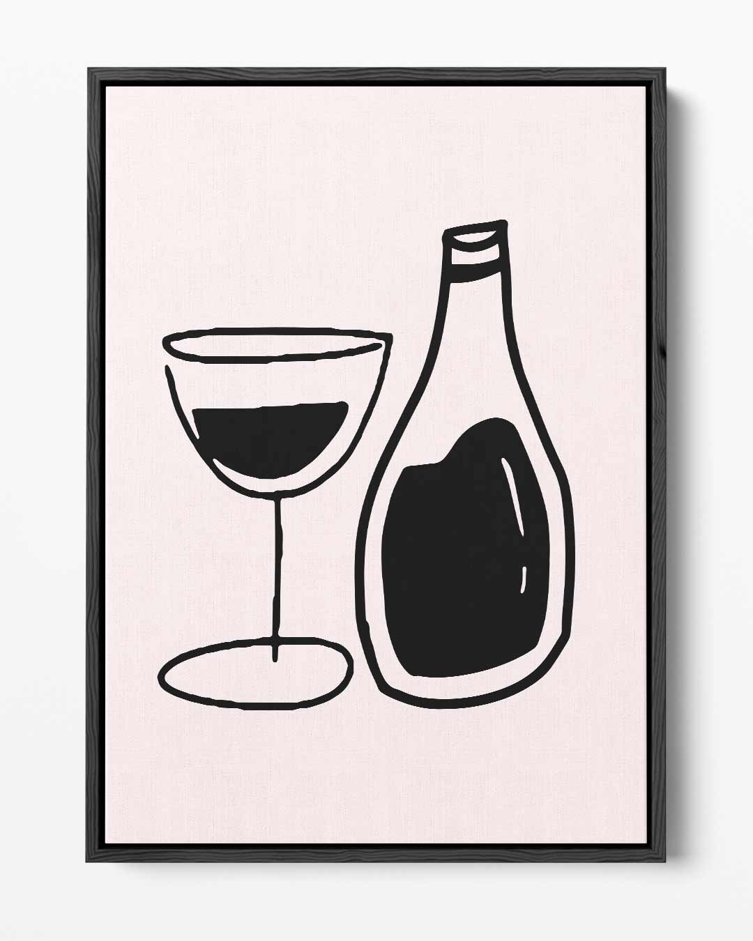 Minimalistische Wijnkunst – portret kunstwerk als wanddecoratie
