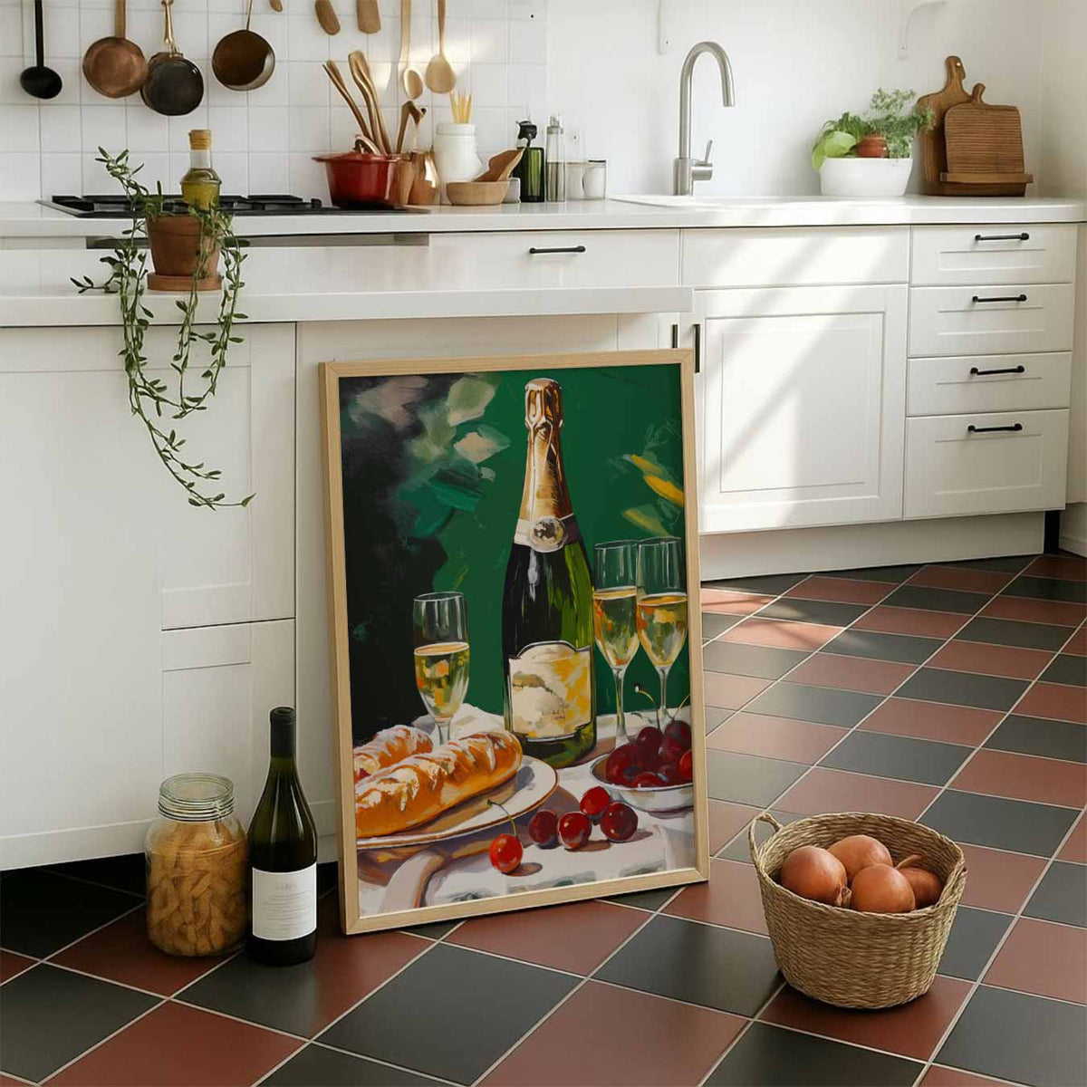 Luxe Champagne Brunch – staande muurposter voor keuken of eethoek