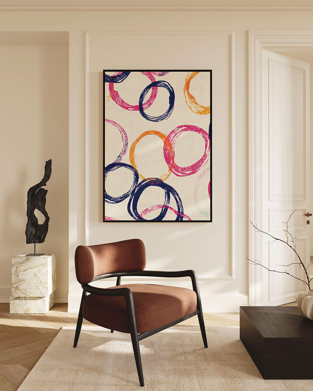 Kleurrijke cirkelpatronen – staand wanddecoratie kunstwerk