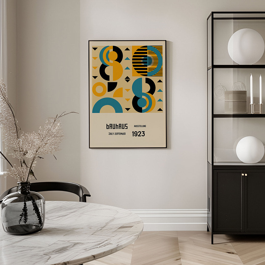Vormen en vlaken – geometrische Bauhaus poster in staand formaat