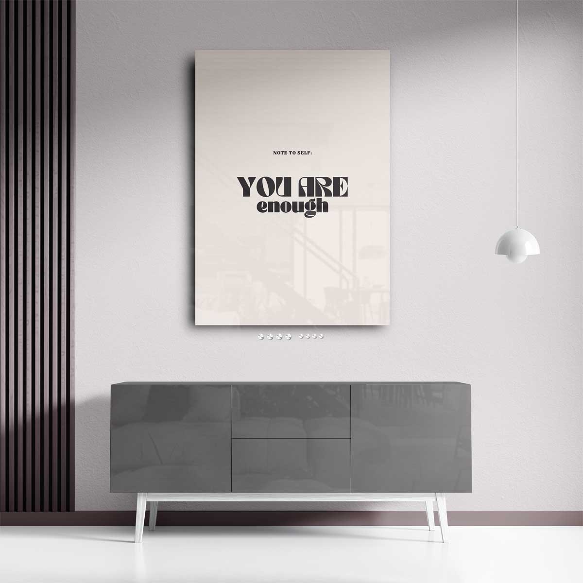 Inspirerende Motivatieposter "You Are Enough – plexiglas kunstwerk als wanddecoratie