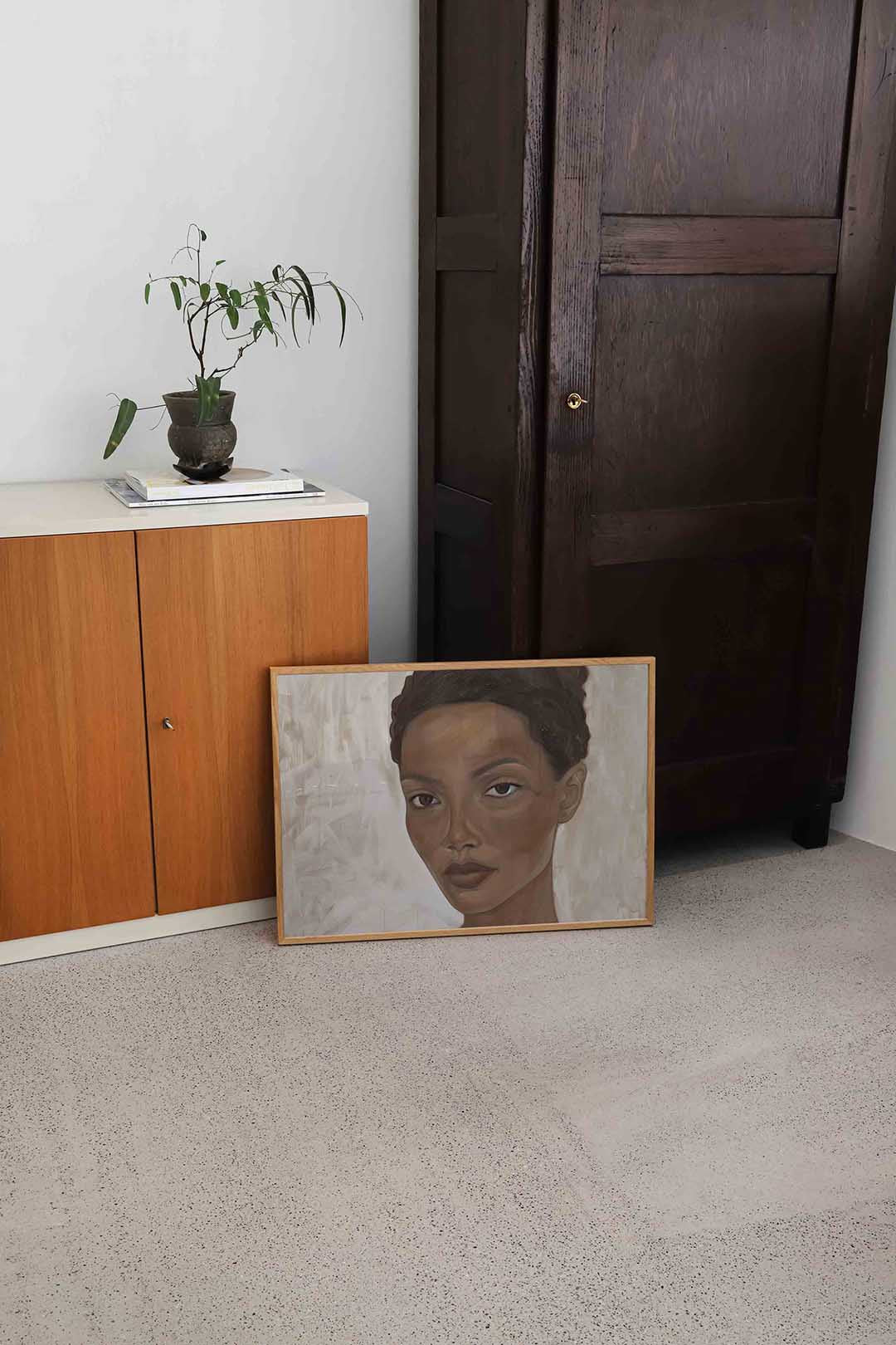 Portret van vrouw – hedendaagse illustratie als liggende poster