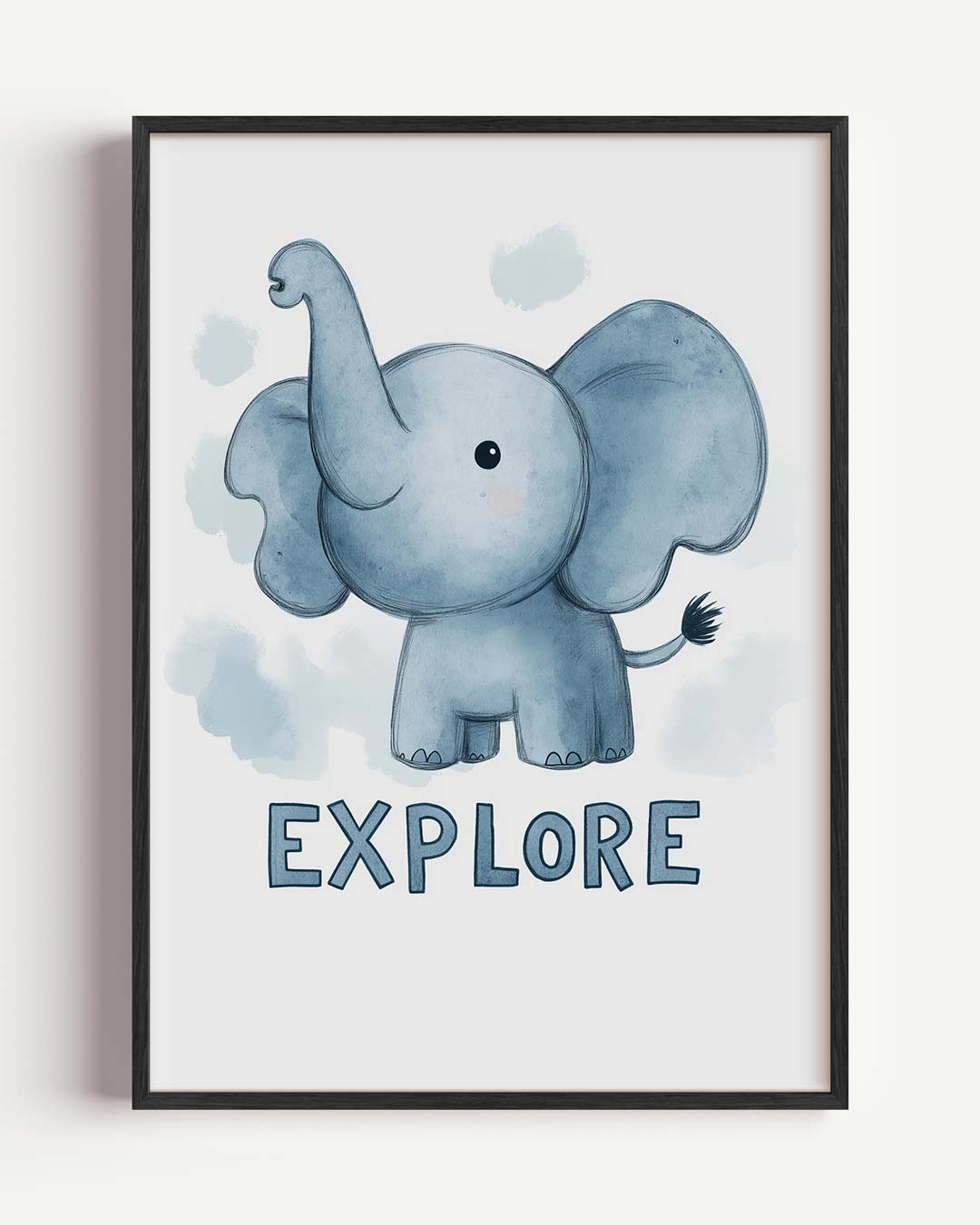 Droomolifant Explore – kids portret poster als wanddecoratie