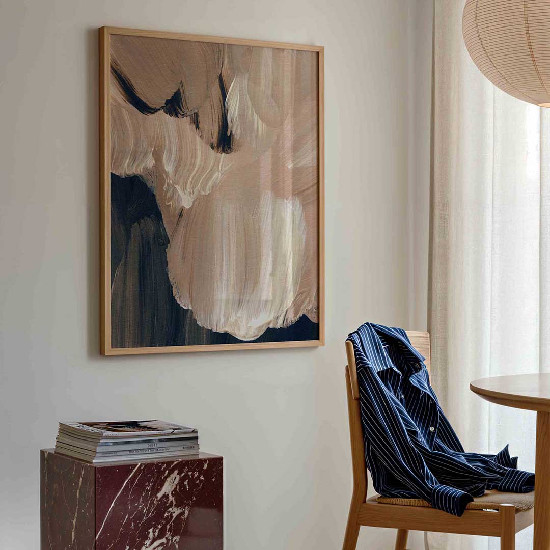 Abstracte penseelstreken – artistieke poster in staand formaat