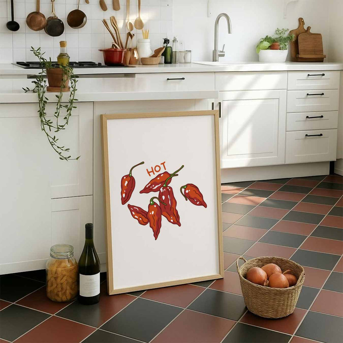 Spicy Paprika Art – staande muurposter voor keuken of eethoek