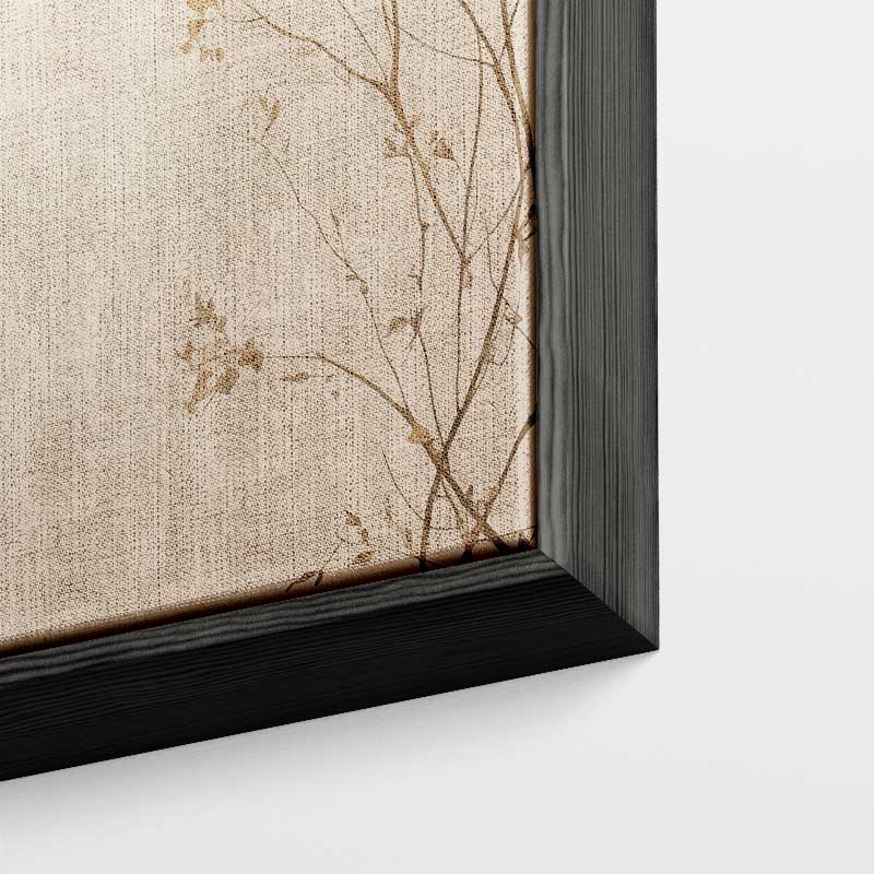 Gouden Zweepslag: Minimalistische Takken – portret wandkunst van WallArtistic