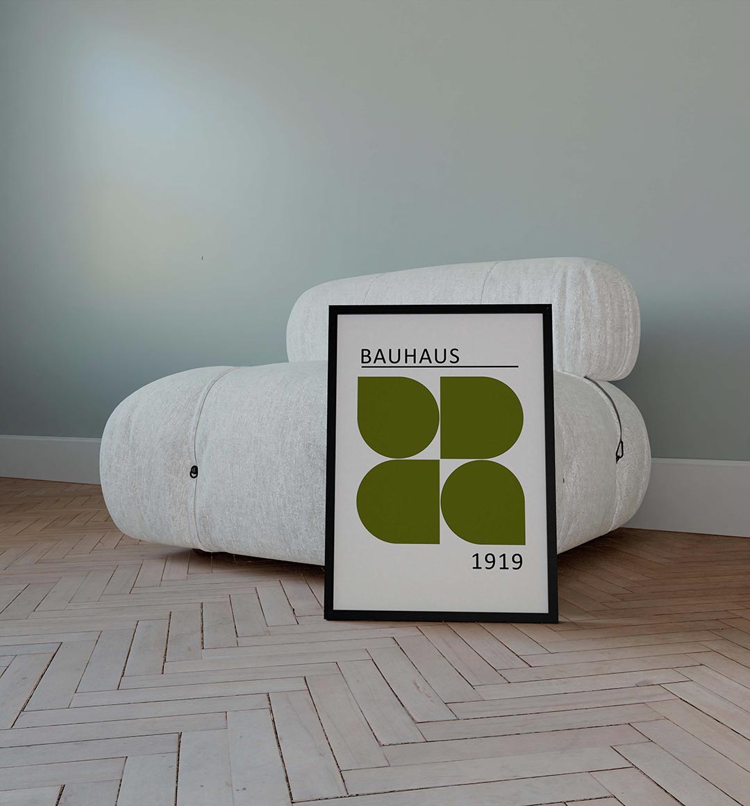 Vorm en balans – geometrische poster in Bauhaus-stijl van WallArtistic