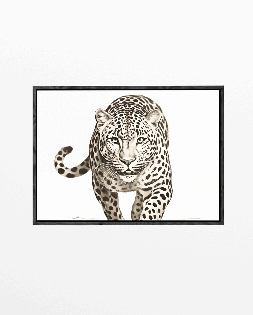 Leopard in beweging – liggend wanddecoratie kunstwerk