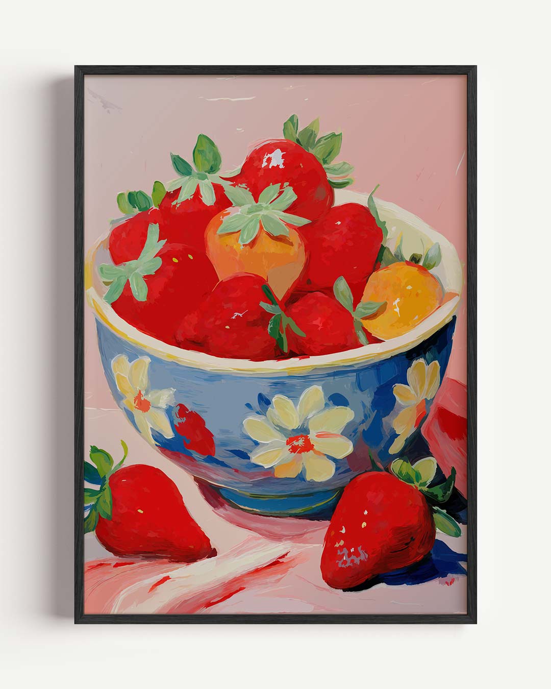 Zomerse Aardbeien – keuken portret poster als wanddecoratie