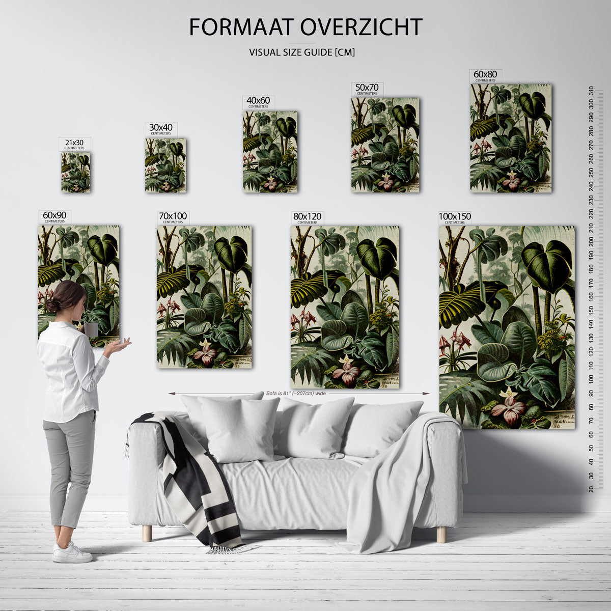 Tropische planten – staande muurposter met jungle thema