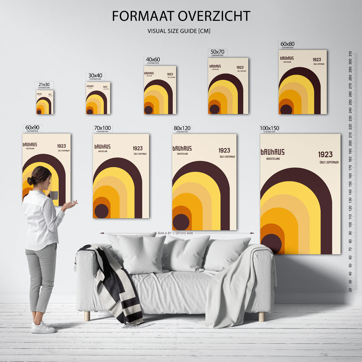 Vormritme en kleur – geometrische poster in Bauhaus-stijl van WallArtistic