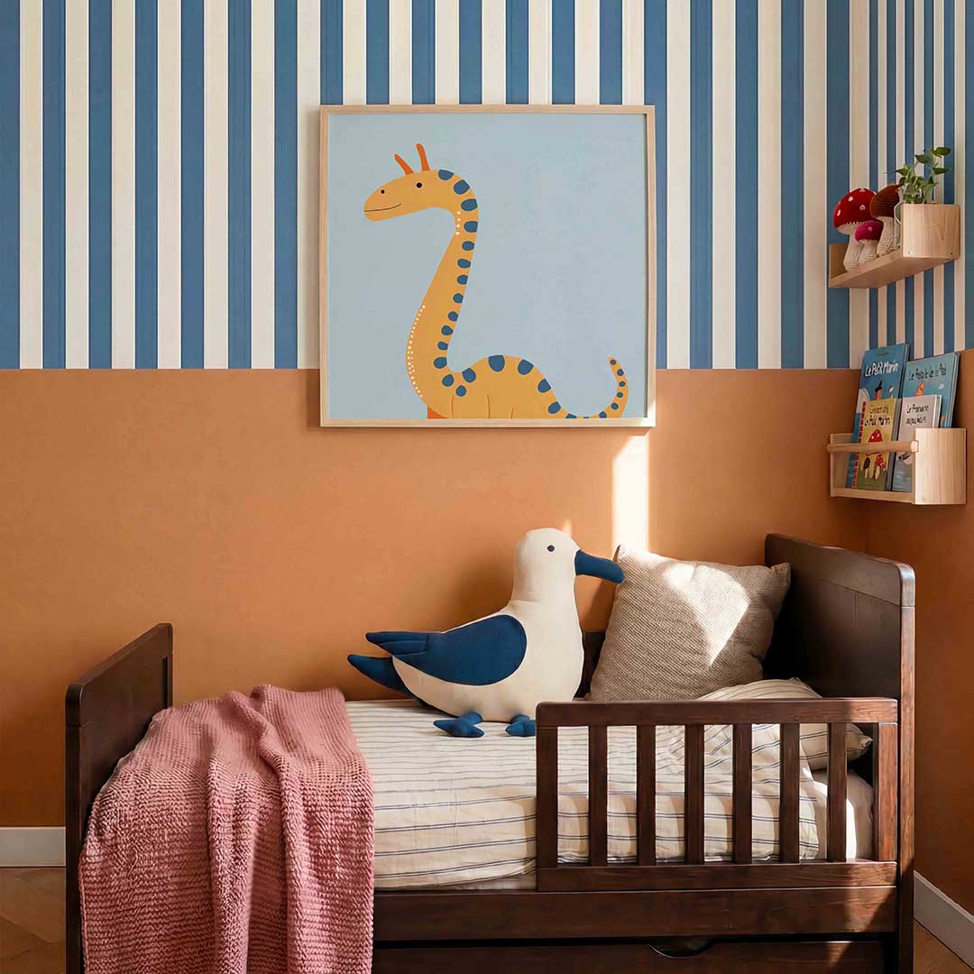 Dinosaurus illustratie – kids poster in vierkant formaat