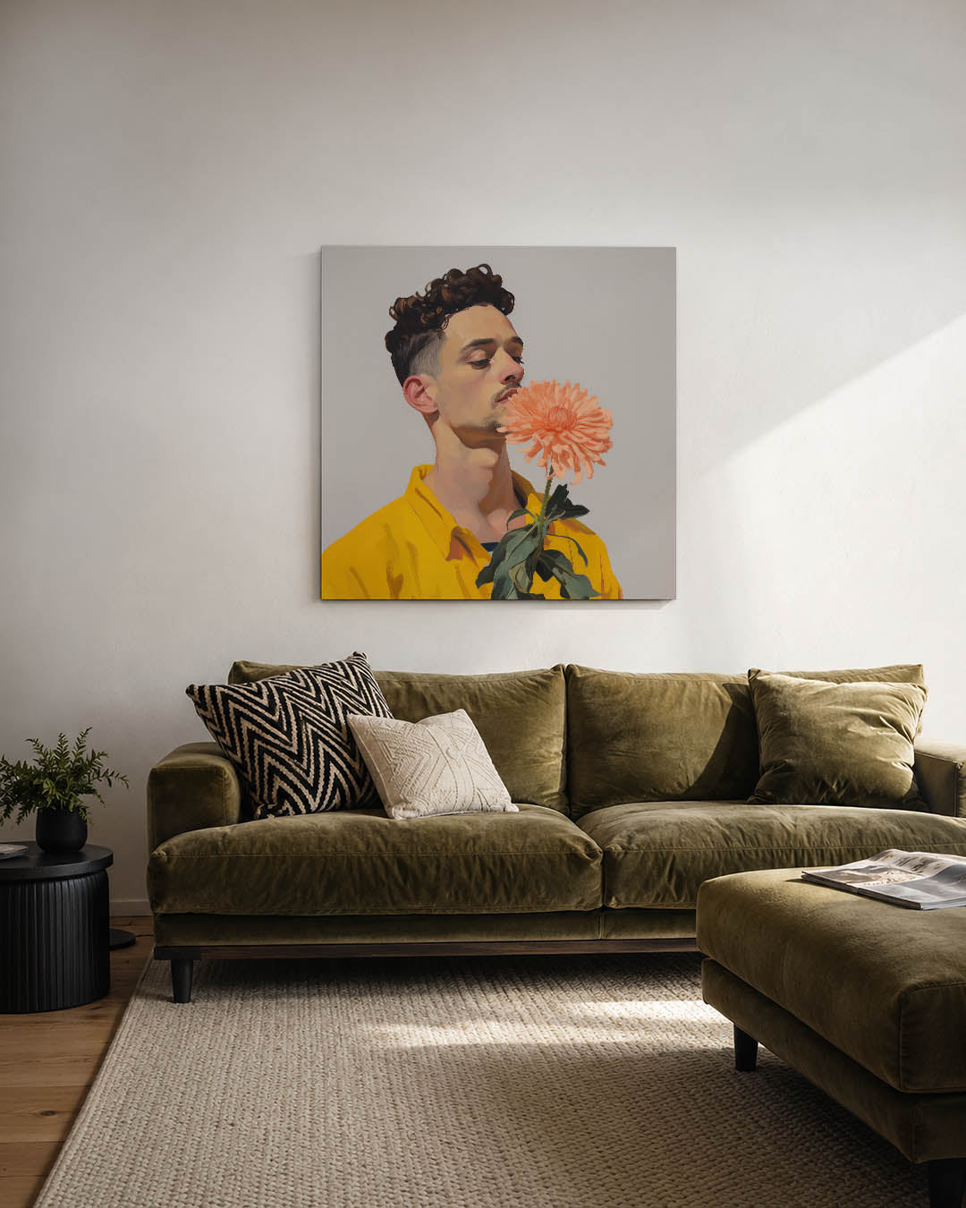 Abstract kunstwerk – derde productweergave – een abstract kunstwerk met donkere tinten en een rustige visuele opbouw.