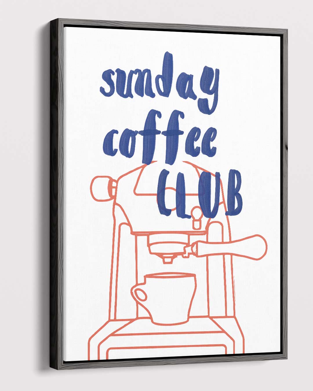 Zondag Koffie Club Poster – dibond kunstwerk als wanddecoratie