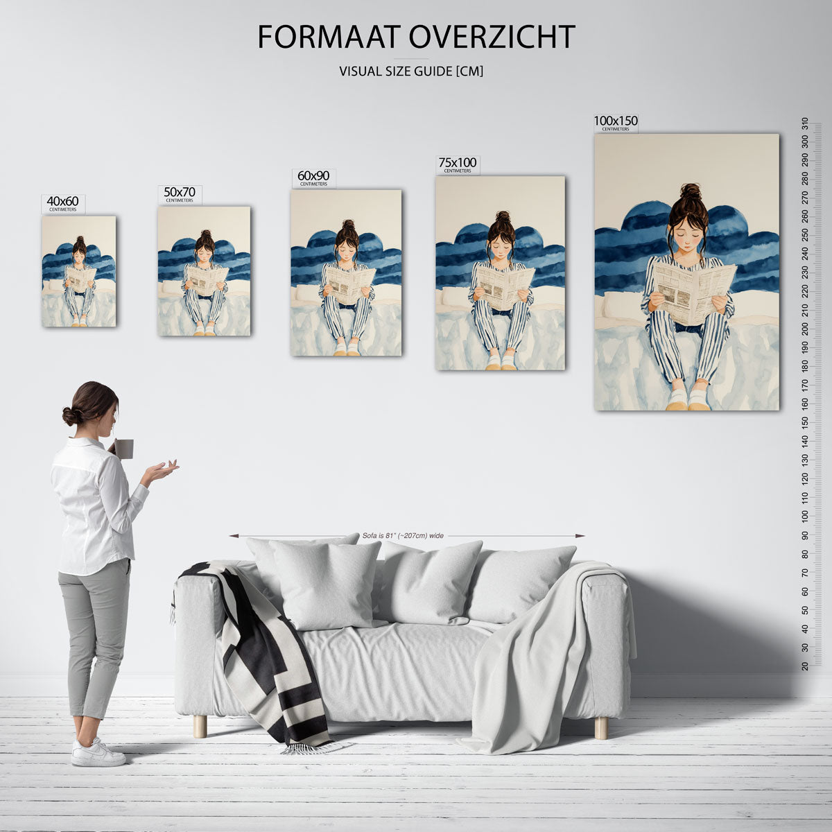 Ontspannen lezen – staand wanddecoratie kunstwerk