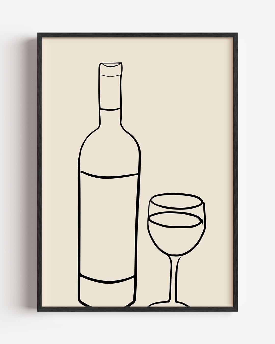 Minimalistische Wijnkunst – keuken portret poster als wanddecoratie