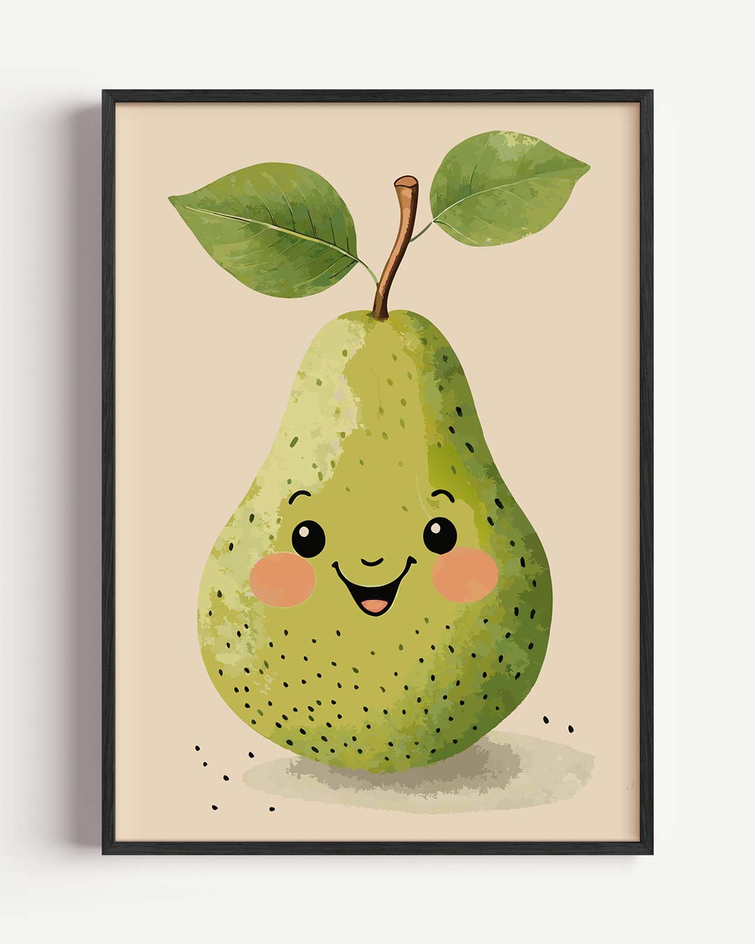 Vrolijke Peer – kids portret poster als wanddecoratie