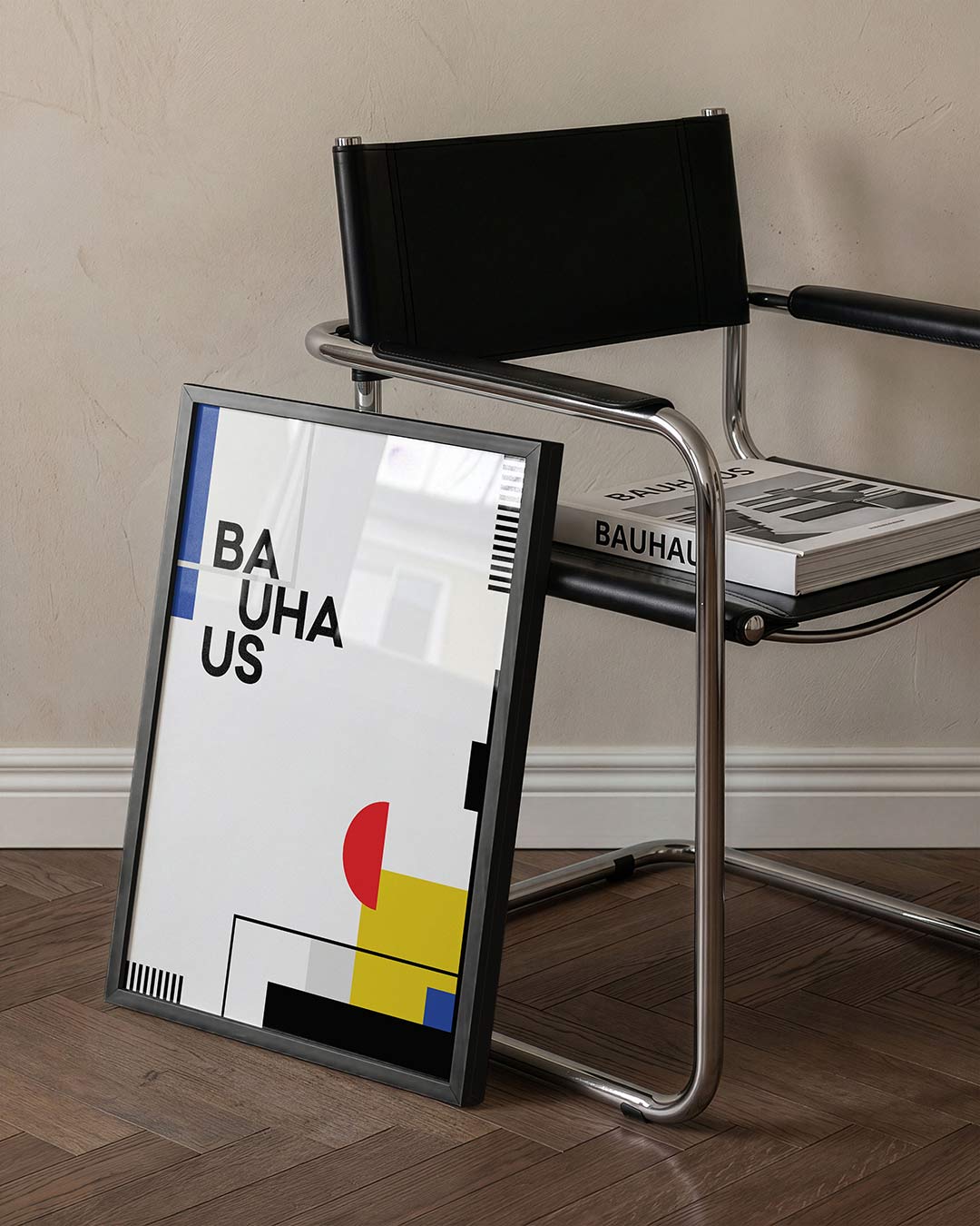 Vormen en kleurvlakken – staande Bauhaus poster voor aan de muur