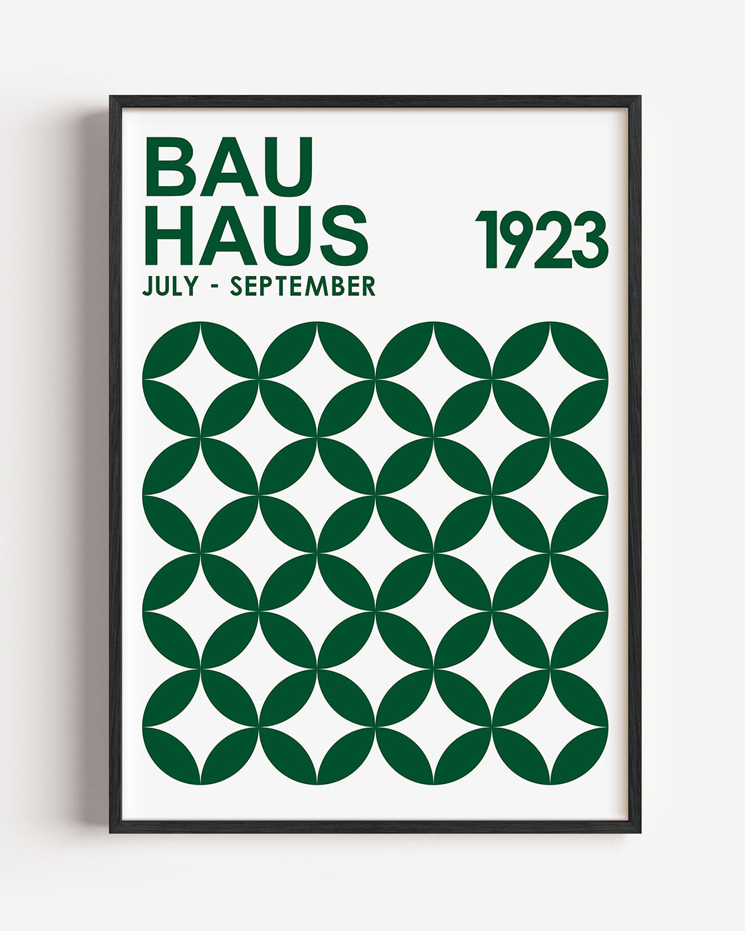 Cirkelpatroon en tekst – staande Bauhaus poster als wanddecoratie