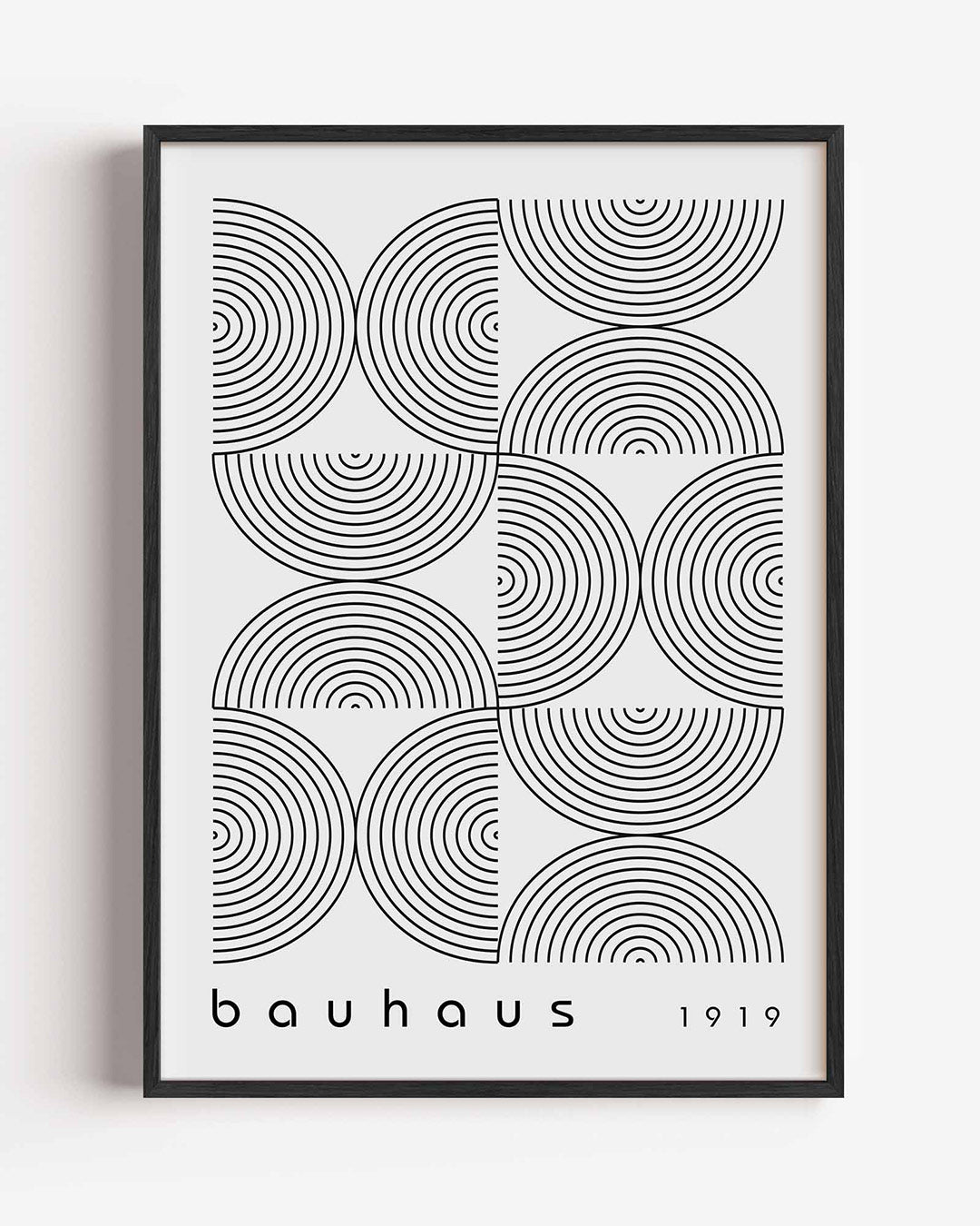 Cirkelritme en lijnen – staande Bauhaus poster als wanddecoratie
