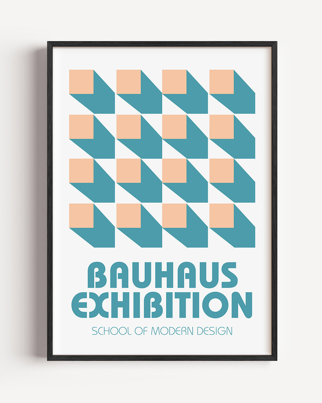 Vorm en schaduw – staande Bauhaus poster als wanddecoratie