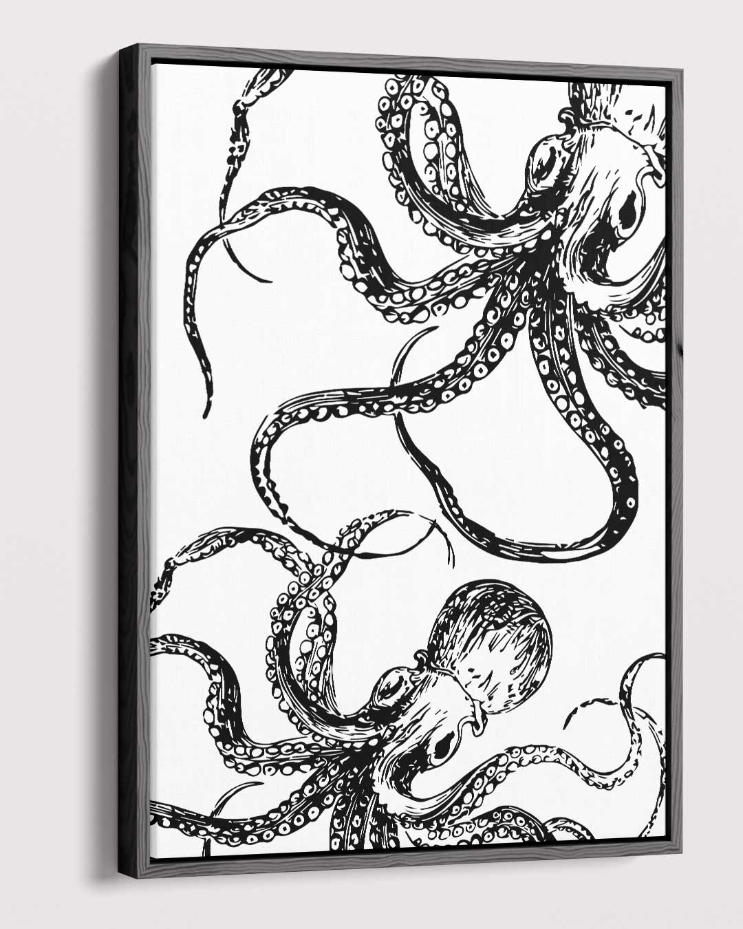 Mystieke Octopus Illustratie – canvas kunstwerk als wanddecoratie