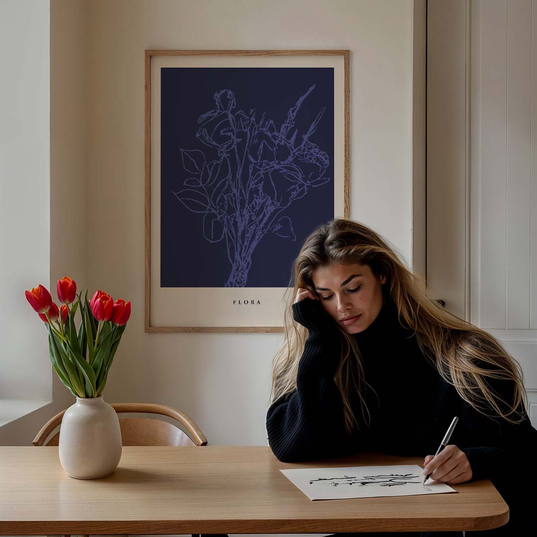 Flora Elegante Bloemenposter – culinaire wandkunst als portret poster