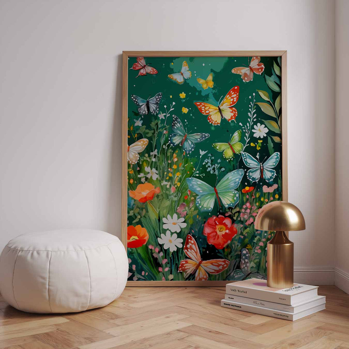 Vlinders en Bloemen Paradijs – staande muurposter met mindful uitstraling