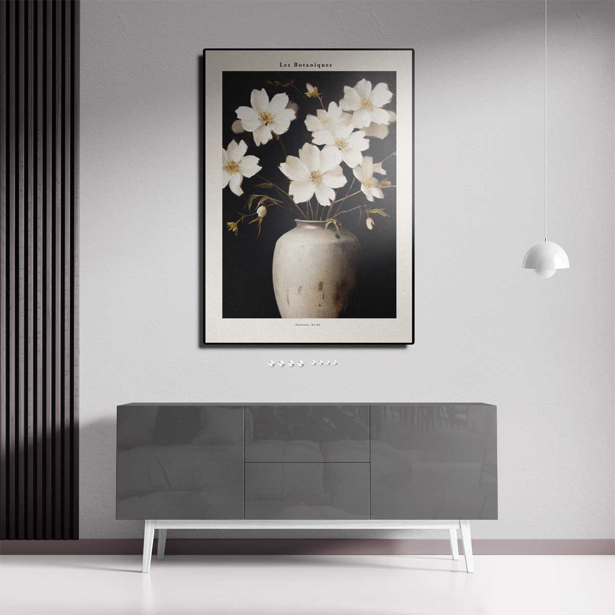 Elegante Bloemen in Rustieke Vaas – staande wandkunst voor woonkamer of interieur