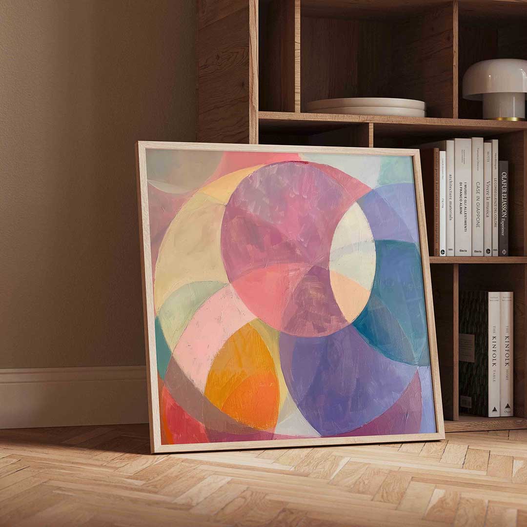 Kleurrijke cirkels – moderne wandkunst als vierkante poster