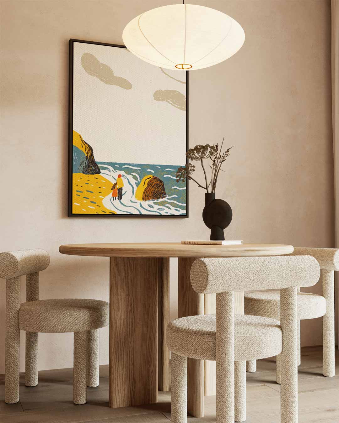 Wandeling langs de Kust – staand kunstwerk voor modern interieur