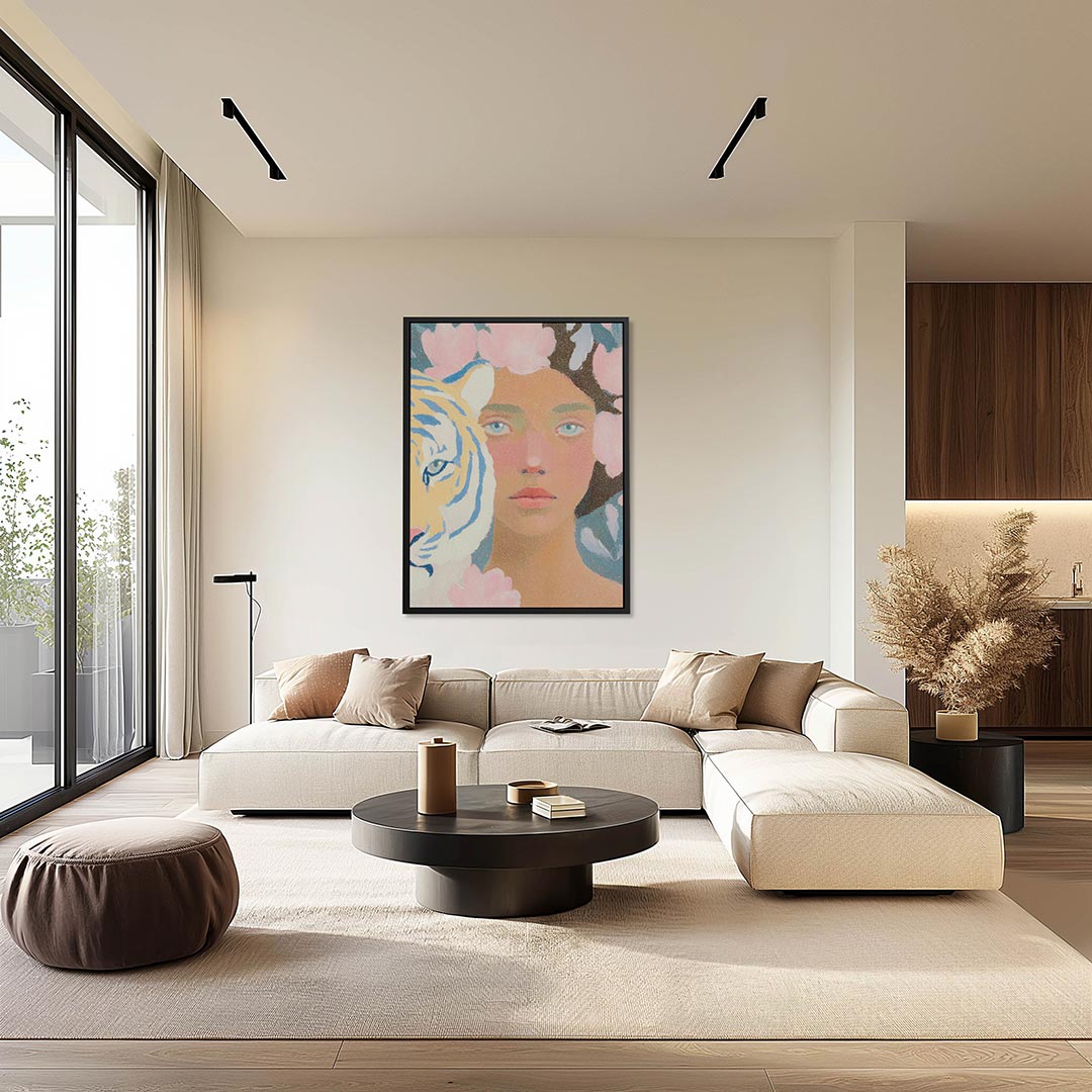 Dromerige portret harmonie – staand wanddecoratie kunstwerk