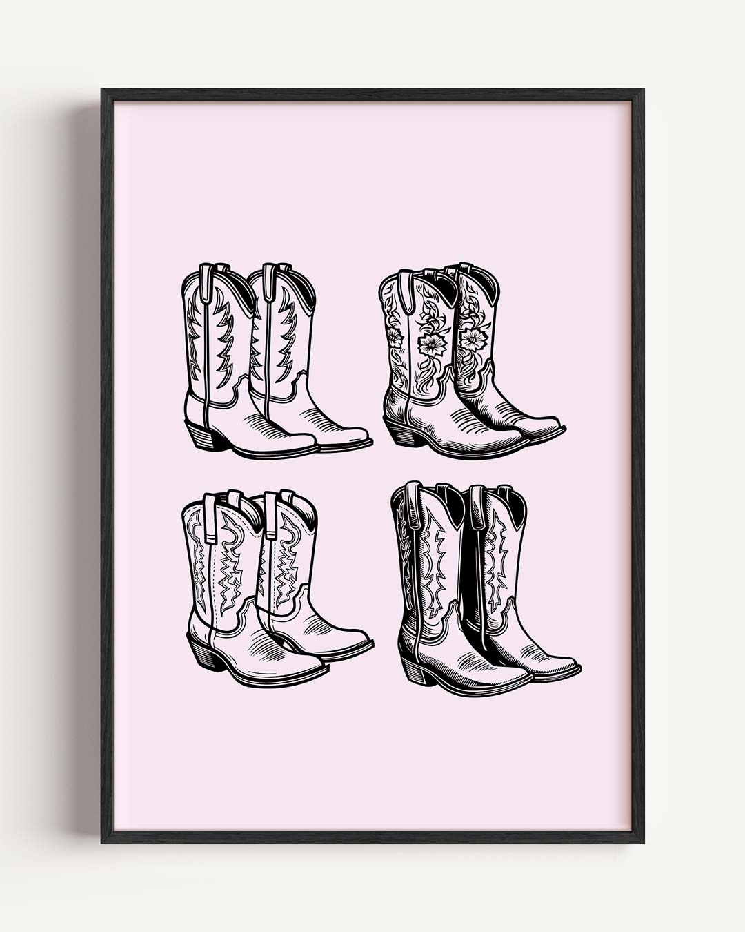 Vintage Western Boots – paas portret poster als wanddecoratie