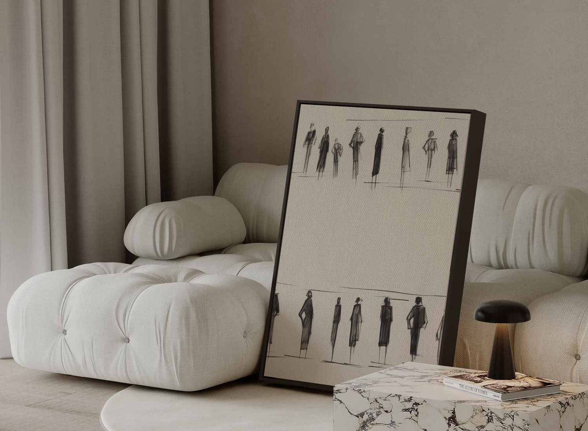 Elegante Schaduwfiguren – modern portret kunstwerk van WallArtistic