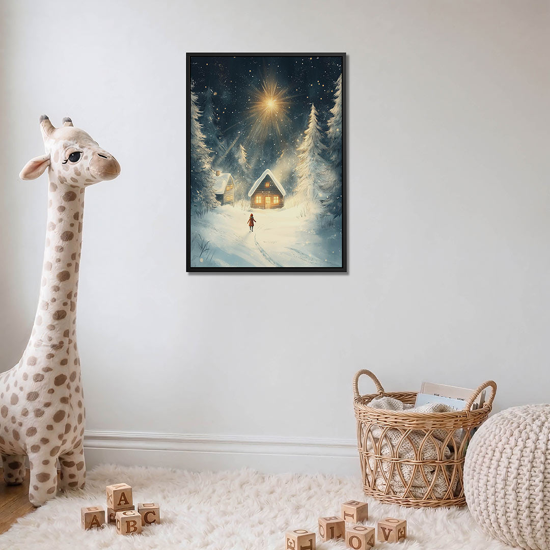 Winterse sterrenhemel – moderne staande wandkunst