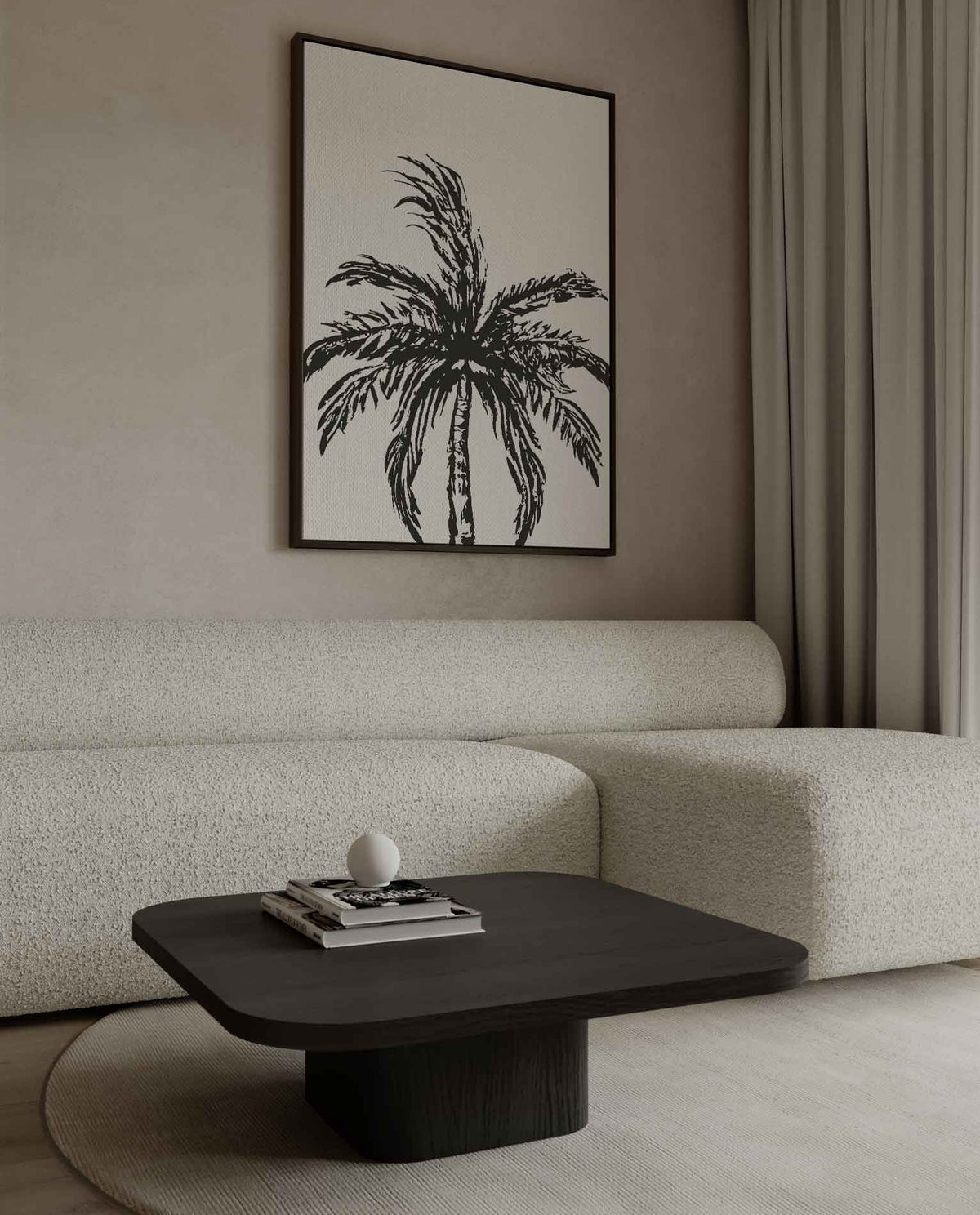 Zwart-Wit Palm Boom – plexiglas kunstwerk als wanddecoratie