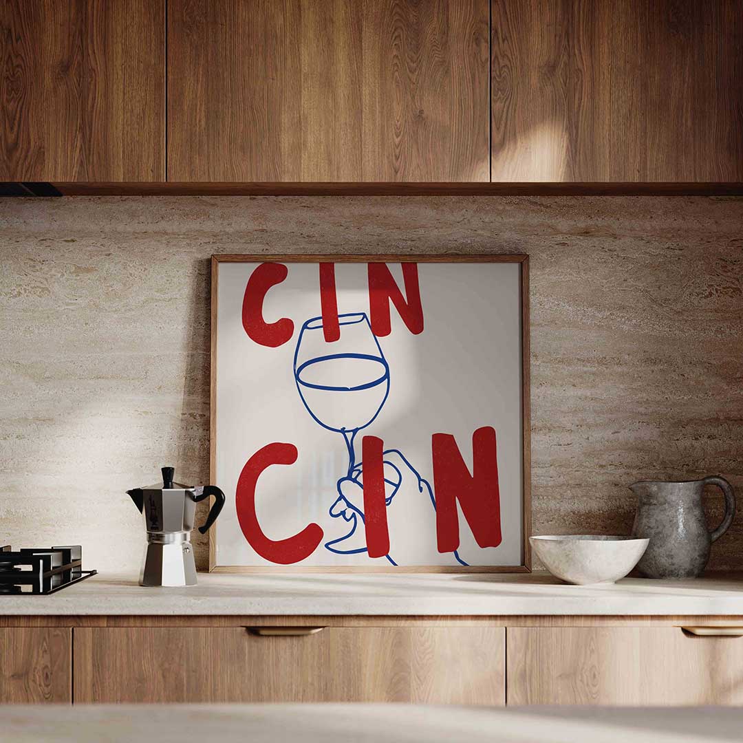 Cincin glas – culinaire wandkunst als vierkante poster