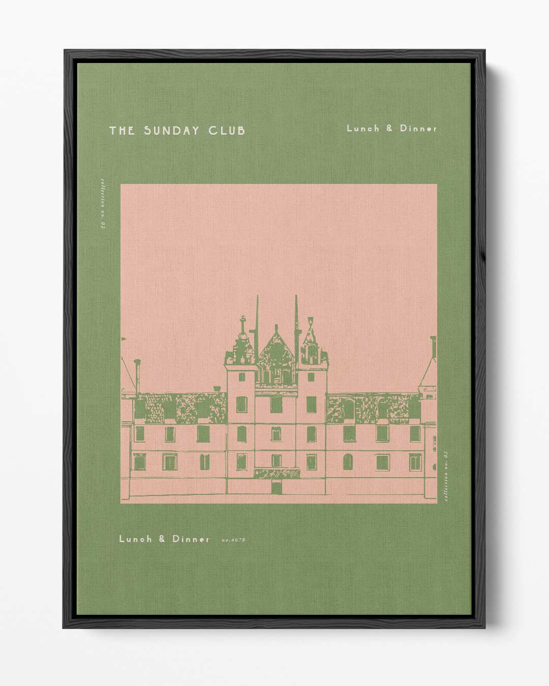 The Sunday Club Menu Illustratie – portret kunstwerk als wanddecoratie