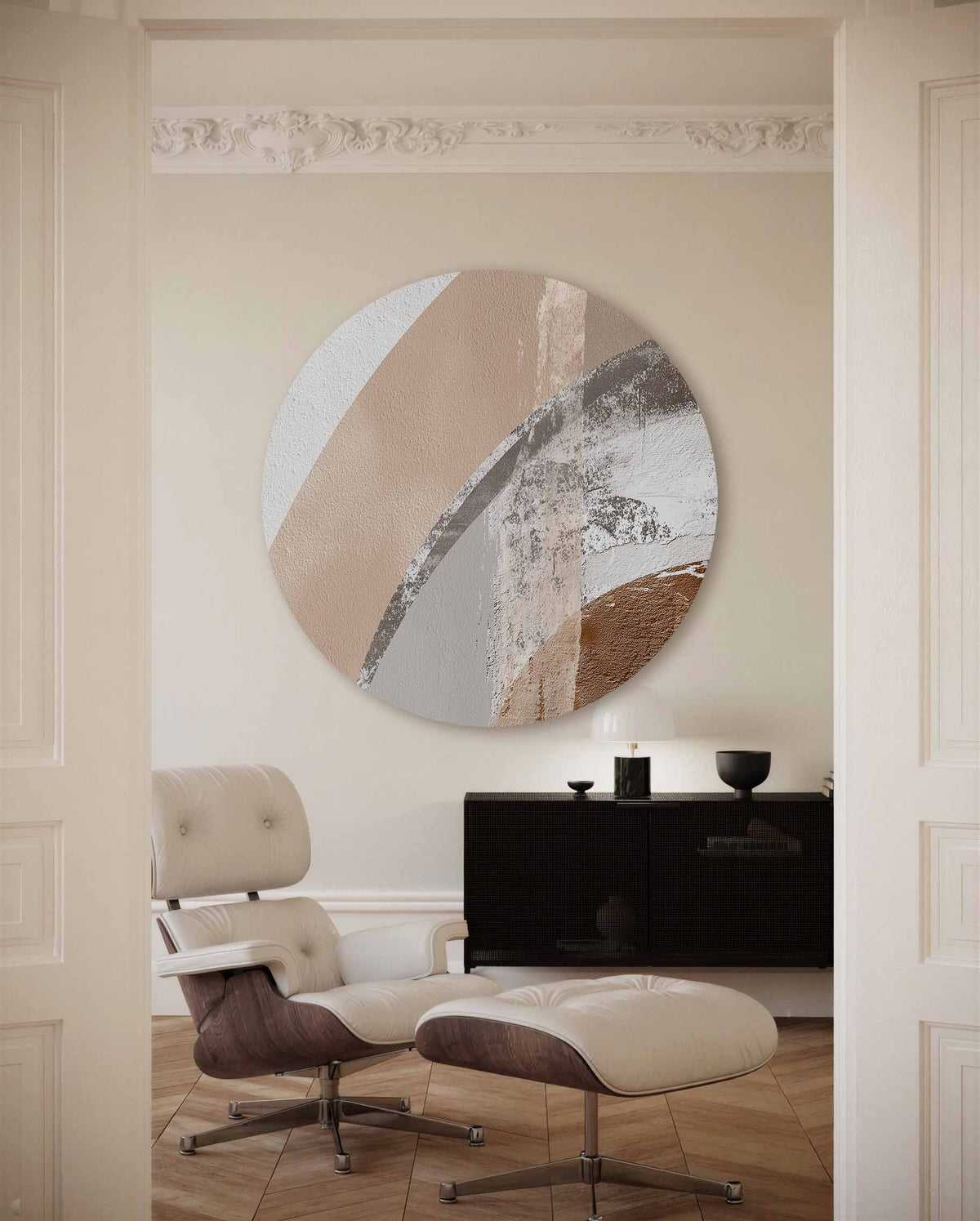 Abstracte vormen – moderne abstracte muurcirkel voor aan de muur