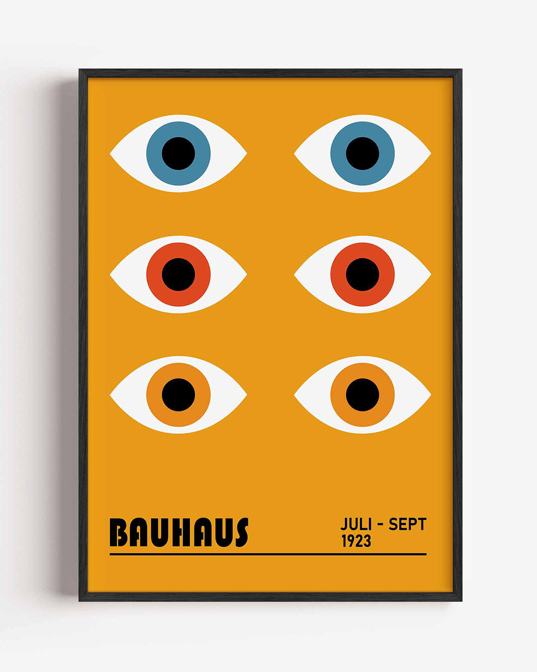 Oogvormen en kleur – staande Bauhaus poster als wanddecoratie