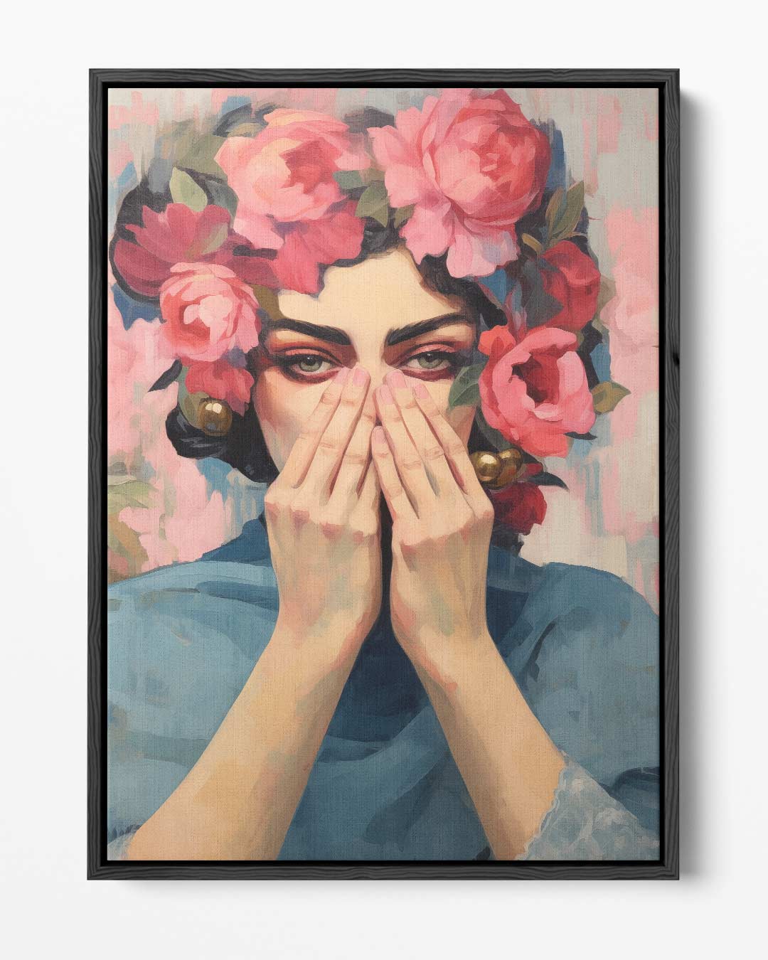 Bloemige Mystiek – portret kunstwerk als wanddecoratie