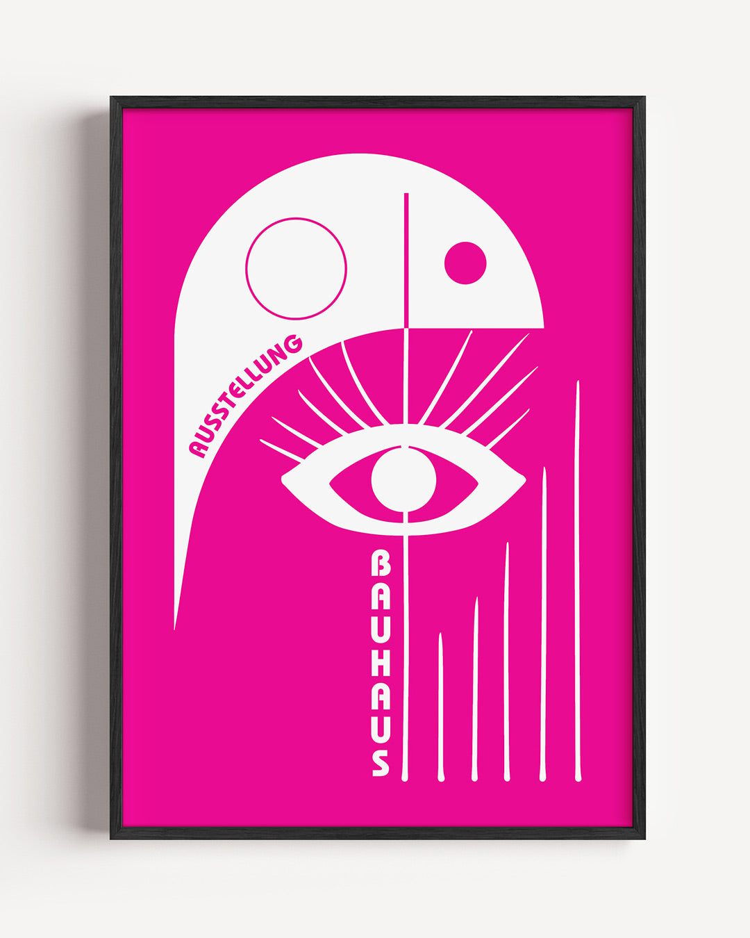 Oog en lijnen – staande Bauhaus poster als wanddecoratie