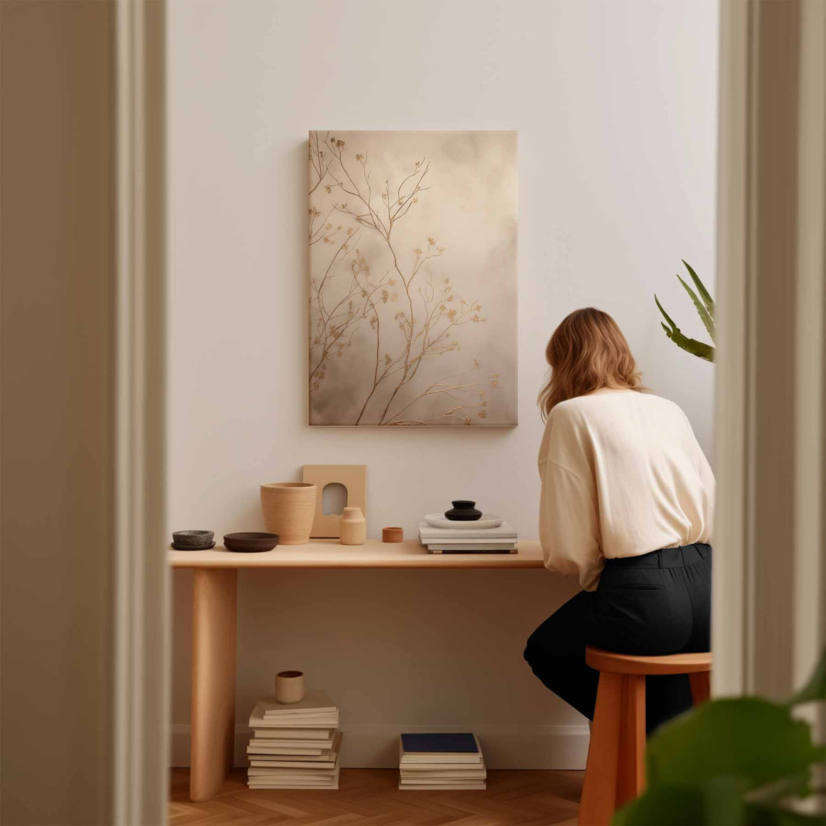 Gouden Takken in Mist – portret kunstwerk als wanddecoratie, afbeelding 17
