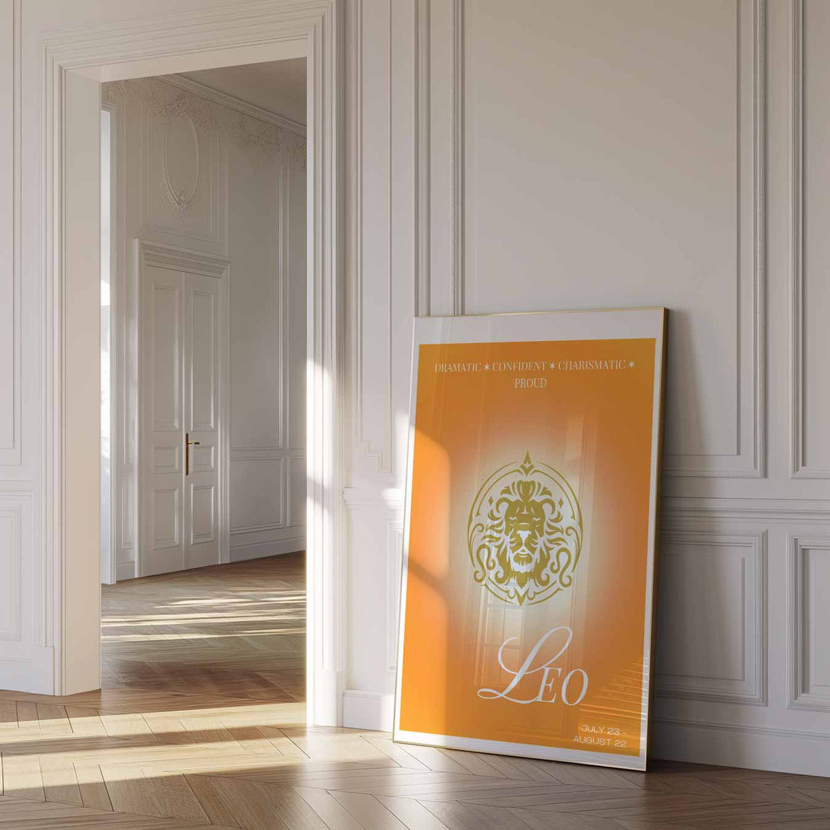 Leeuw - Sterrenbeeld – mindful poster in staand formaat